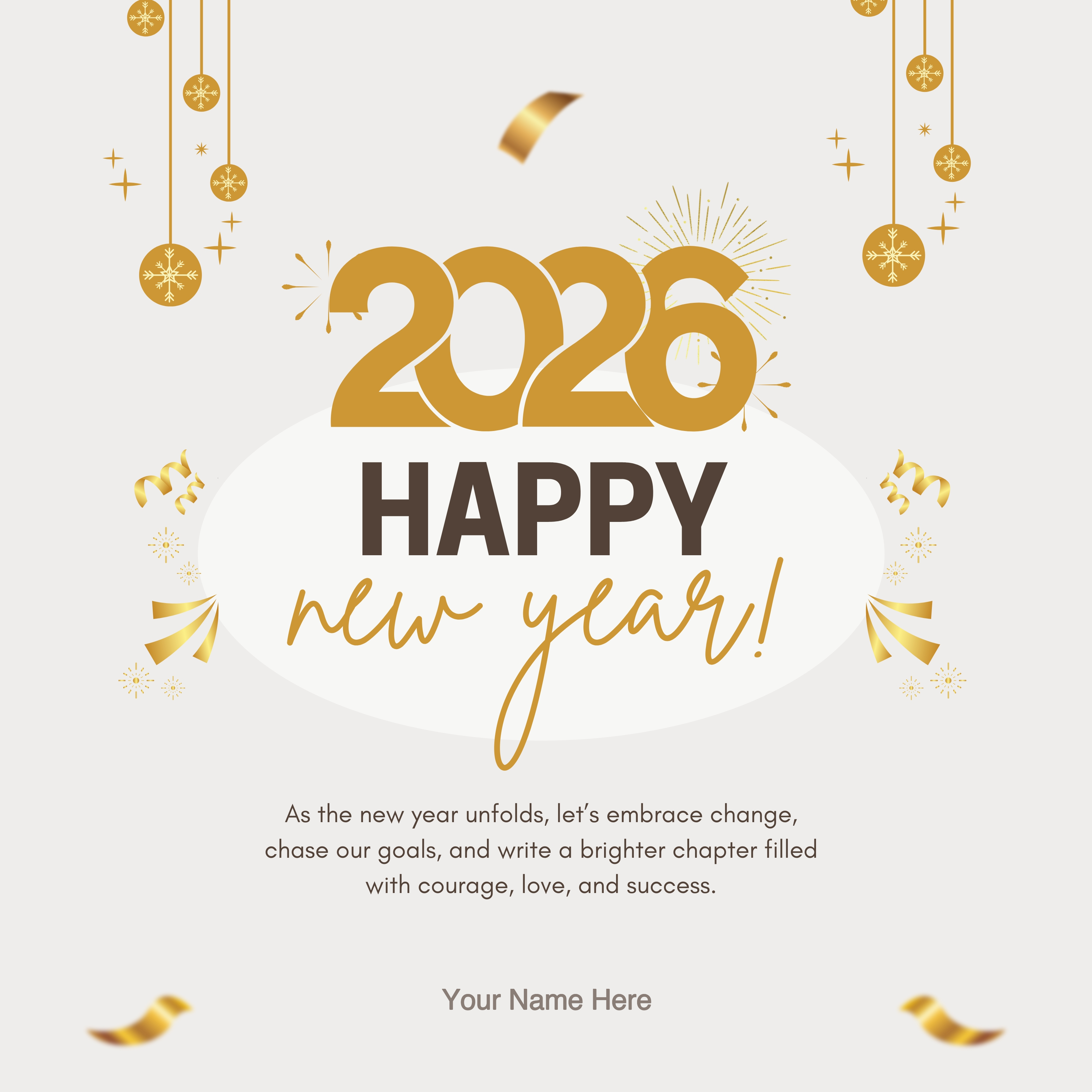 اكتب اسمك على كارت تهنئة رأس السنة الميلادية 2026